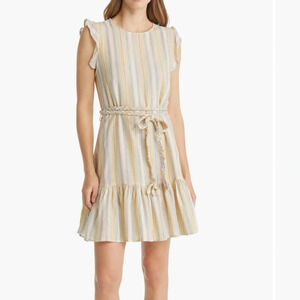 Marine Layer Laney Stripe Tiered Cotton Minidress Size Extra Large NWT‎